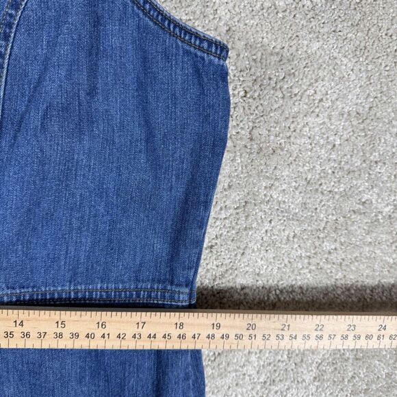 Walt Disney World Jean Jumper Dress Women's Large Blue Jean Mickey Mouse Snap Up - Picture 8 of 13